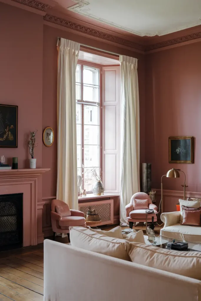 Dusty Rose - warm paint colors for living room