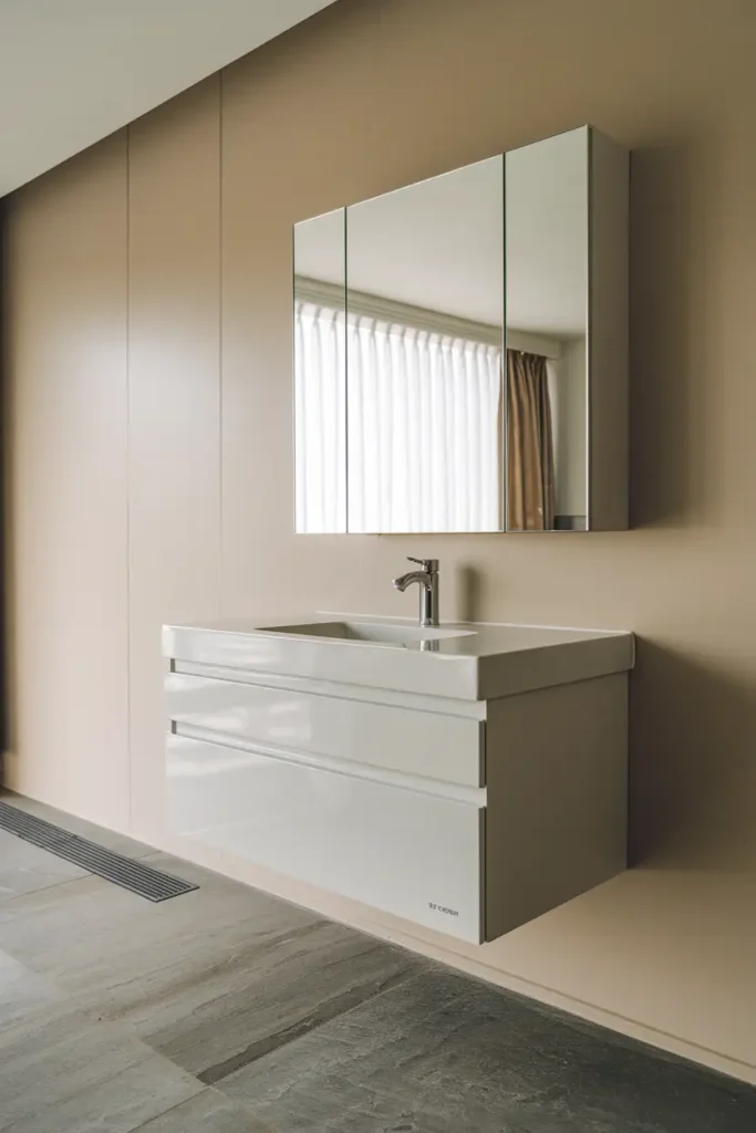 Floating Bathroom Cabinets for an Open Space-modern bathroom cabinet ideas