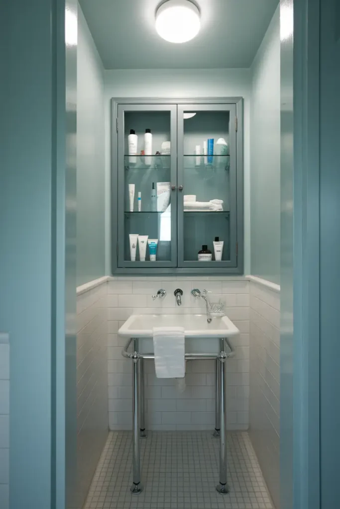 Glass-Front Cabinets for an Airy Feel