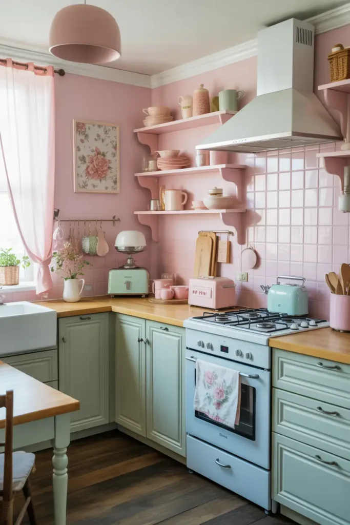 Go Pastel for a Vintage Charm-hygge kitchen ideas