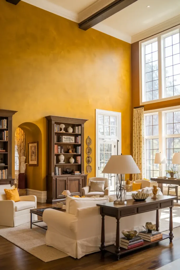 Honey Yellow - warm paint colors for living room