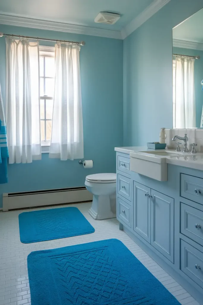 Indigo Shower Mat-cool blues for refreshing bathroom decor
