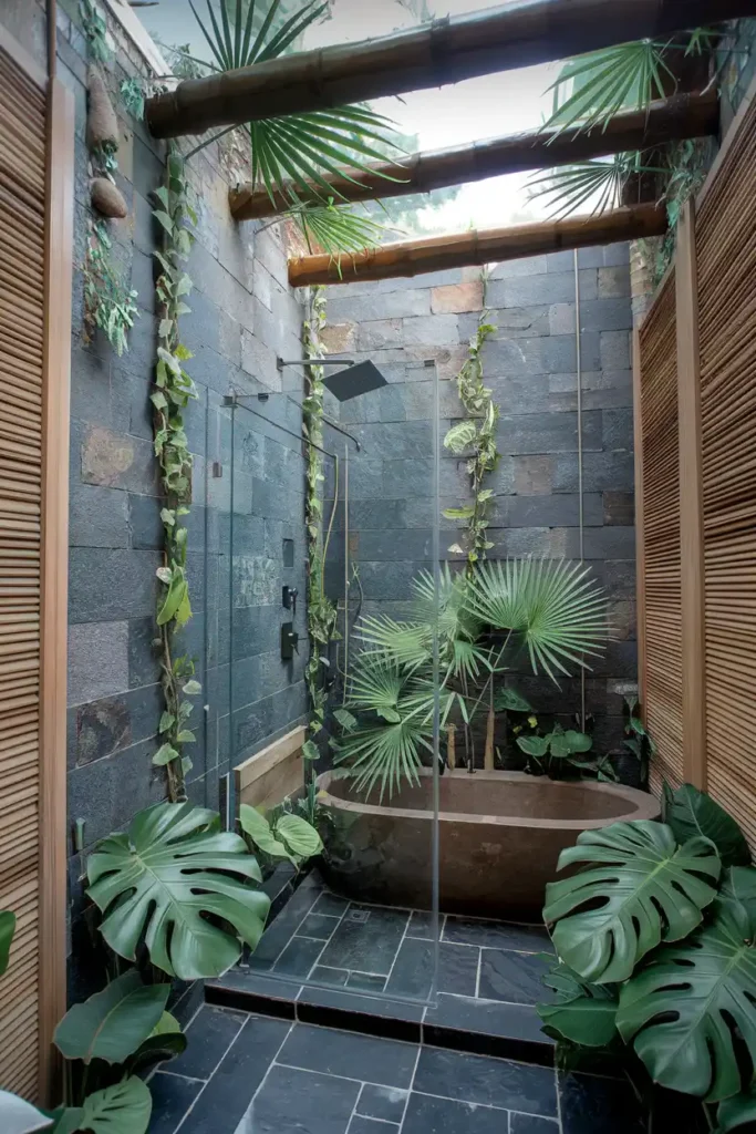 Jungle-Inspired Bathroom Escape