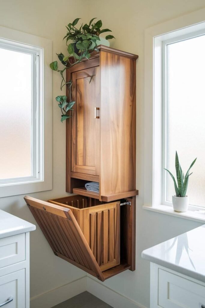Laundry Hamper Cabinets for Hidden Functionality-modern bathroom cabinet ideas