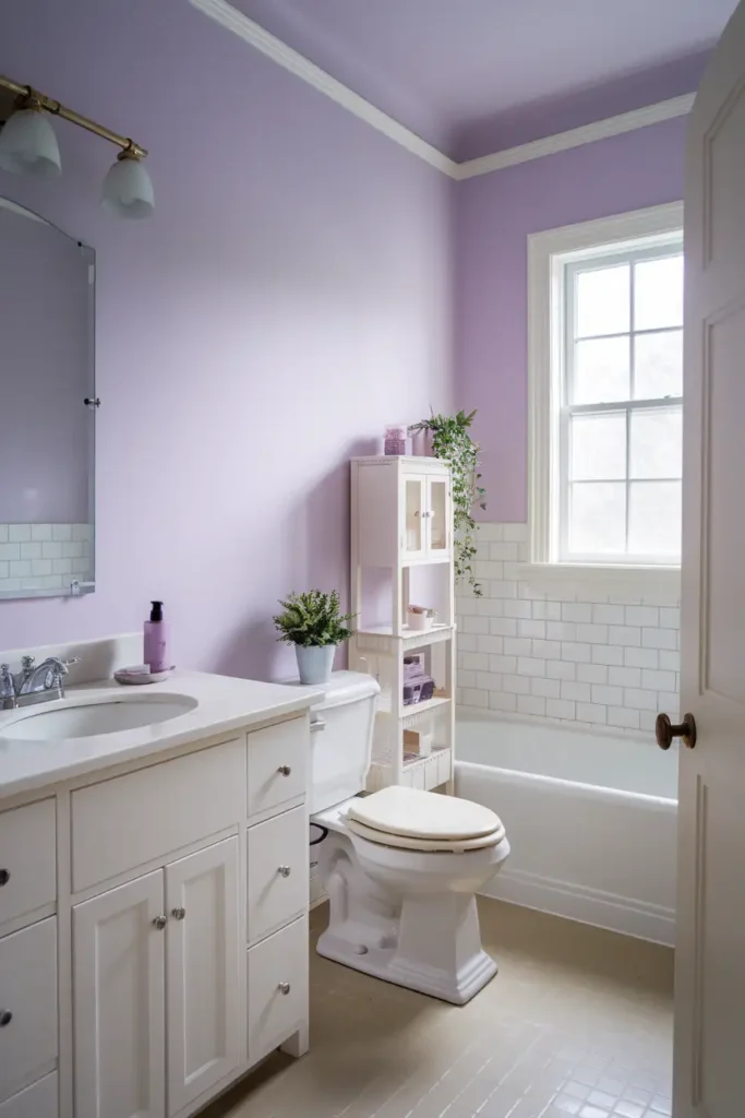 Lavender Haze-calming paint colors for a relaxing bathroom