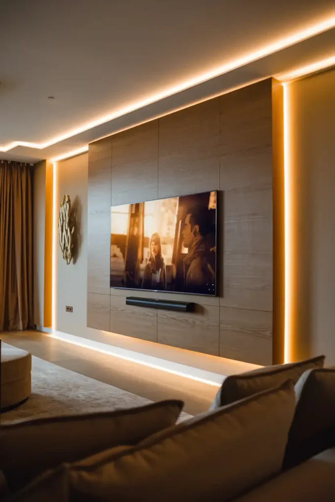 Luxe Warm Glow TV Wall