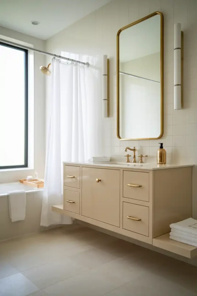 Minimalist Elegance With Gold Accents-luxury bathroom ideas and inspirations