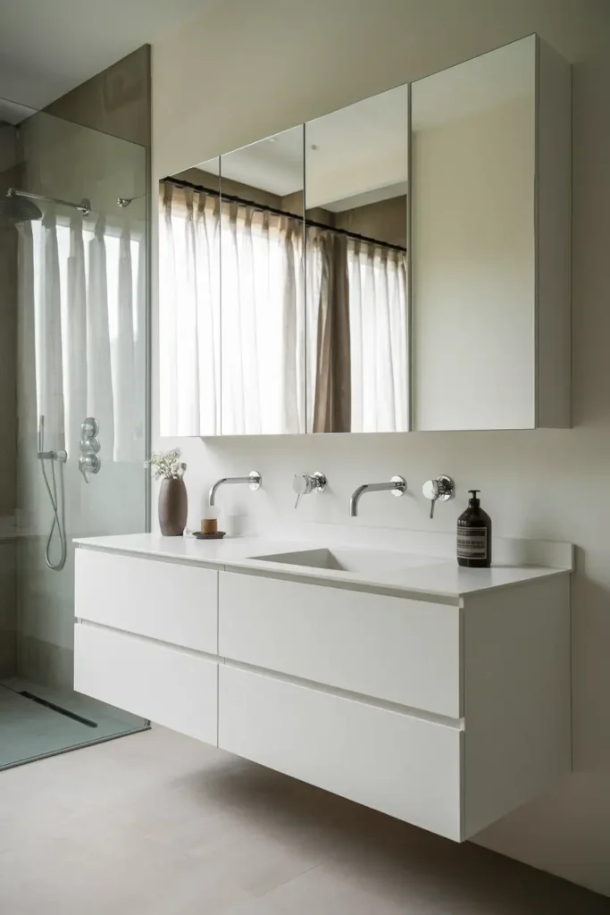 Minimalist Wall-Mounted Cabinets-modern bathroom cabinet ideas