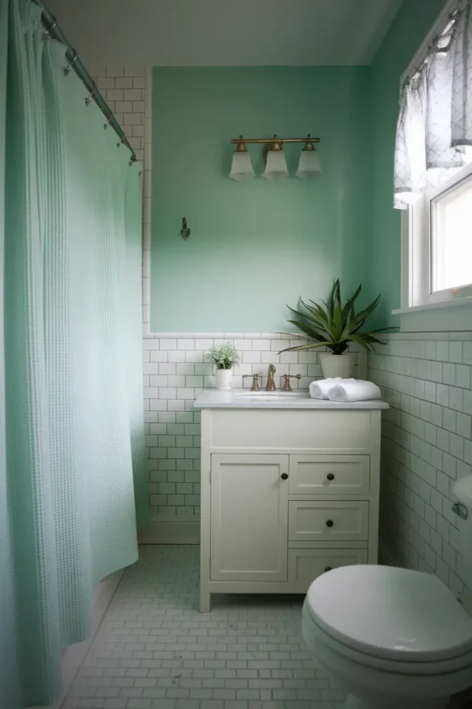 Mint Green-best paint colors for a small bathroom