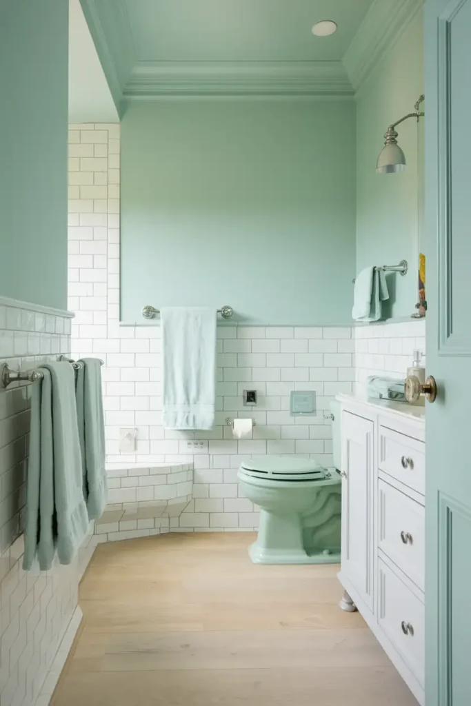 Mint Green-calming paint colors for a relaxing bathroom