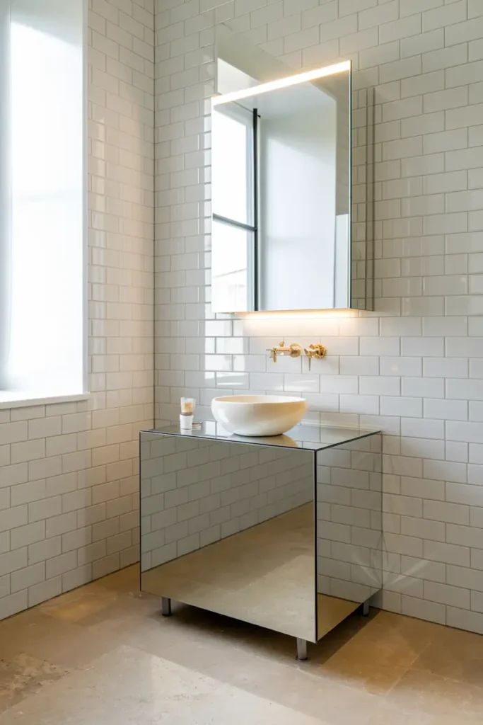 Mirrored Cabinets for Functionality and Style-modern bathroom cabinet ideas