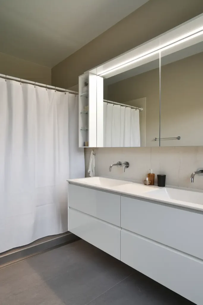 Mirrored Cabinets with Hidden Storage