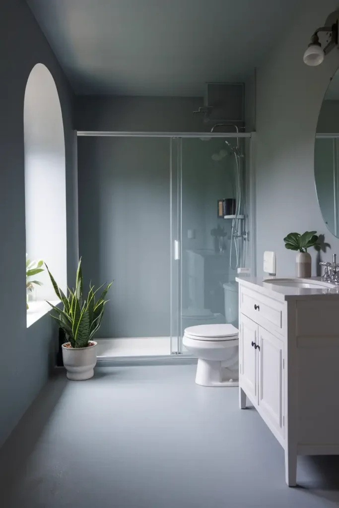 Misty Gray-calming paint colors for a relaxing bathroom