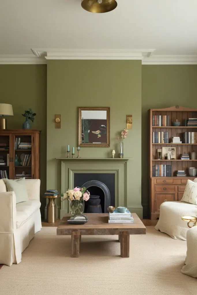 Mossy Green by Farrow & Ball-best paint colors for living room