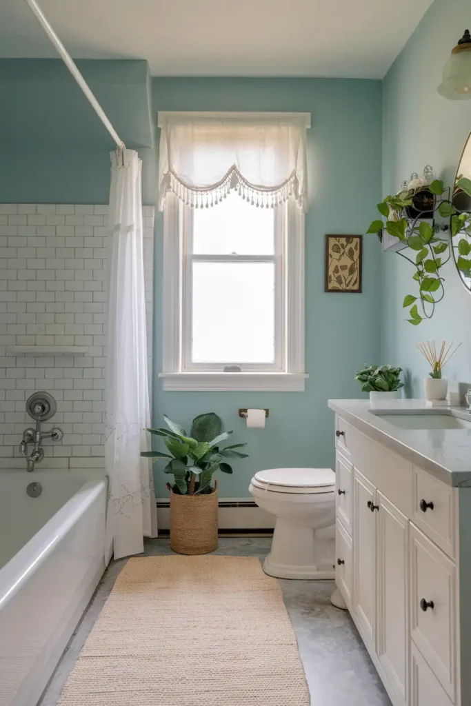 Ocean Breeze-calming paint colors for a relaxing bathroom