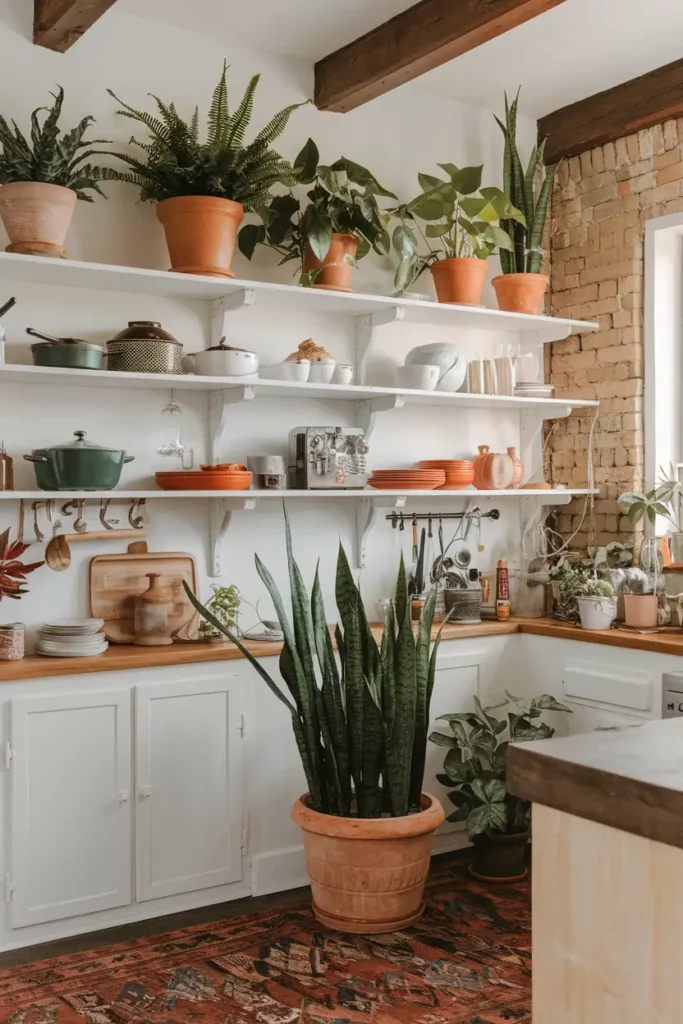 Plants on Open Shelves