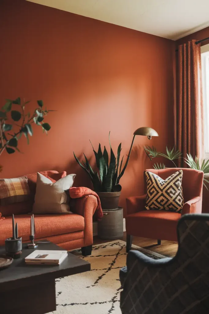 Pumpkin Orange - warm paint colors for living room
