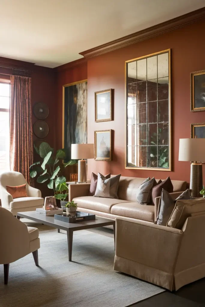 Russet Brown - warm paint colors for living room