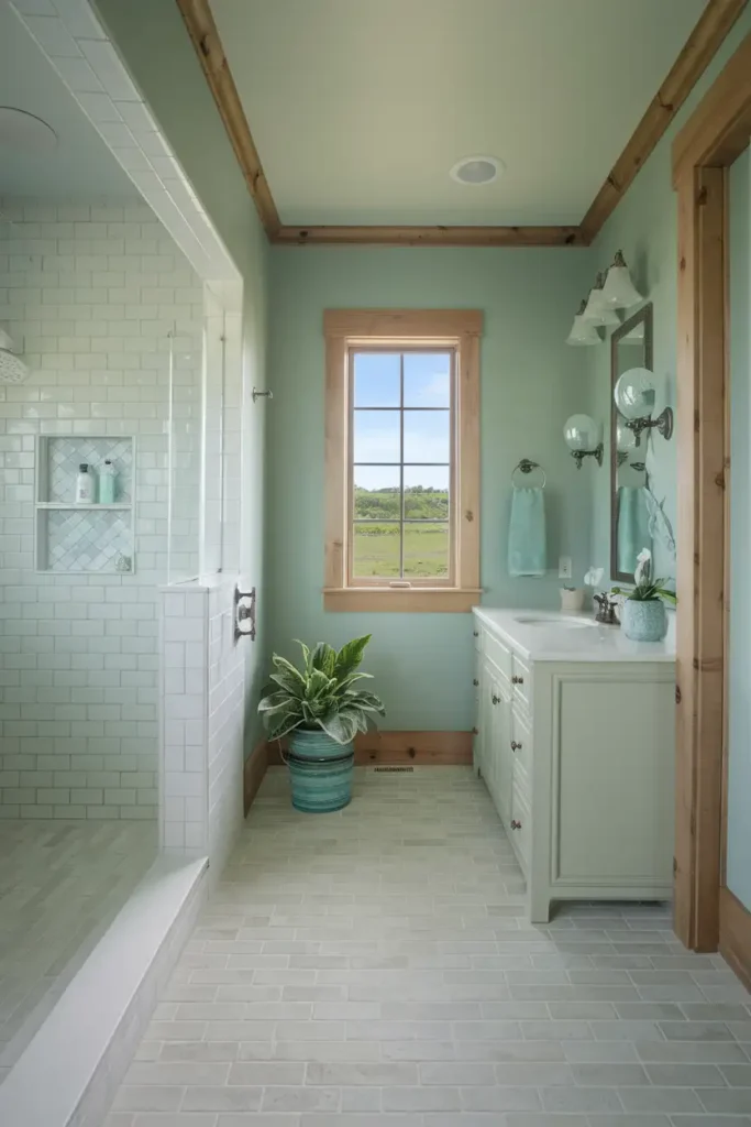 Seafoam Green-calming paint colors for a relaxing bathroom