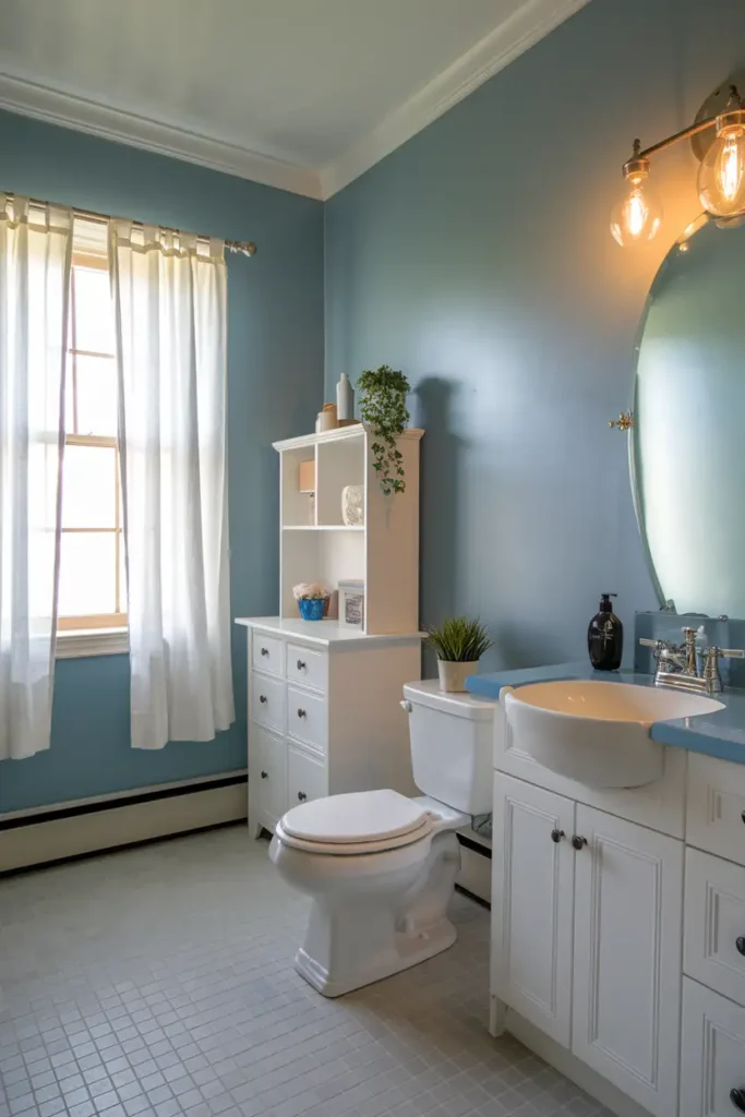 Sky Blue-calming paint colors for a relaxing bathroom