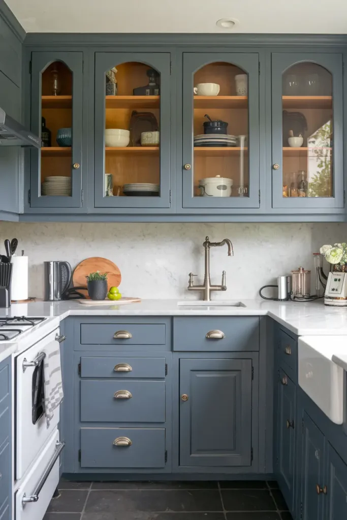 Slate Gray-kitchen cabinet colors that hide dust