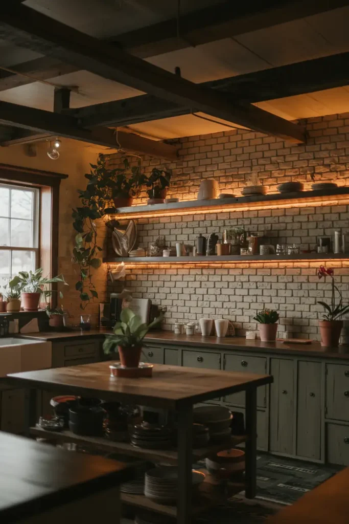 Soft Ambient Lighting-moody kitchen ideas