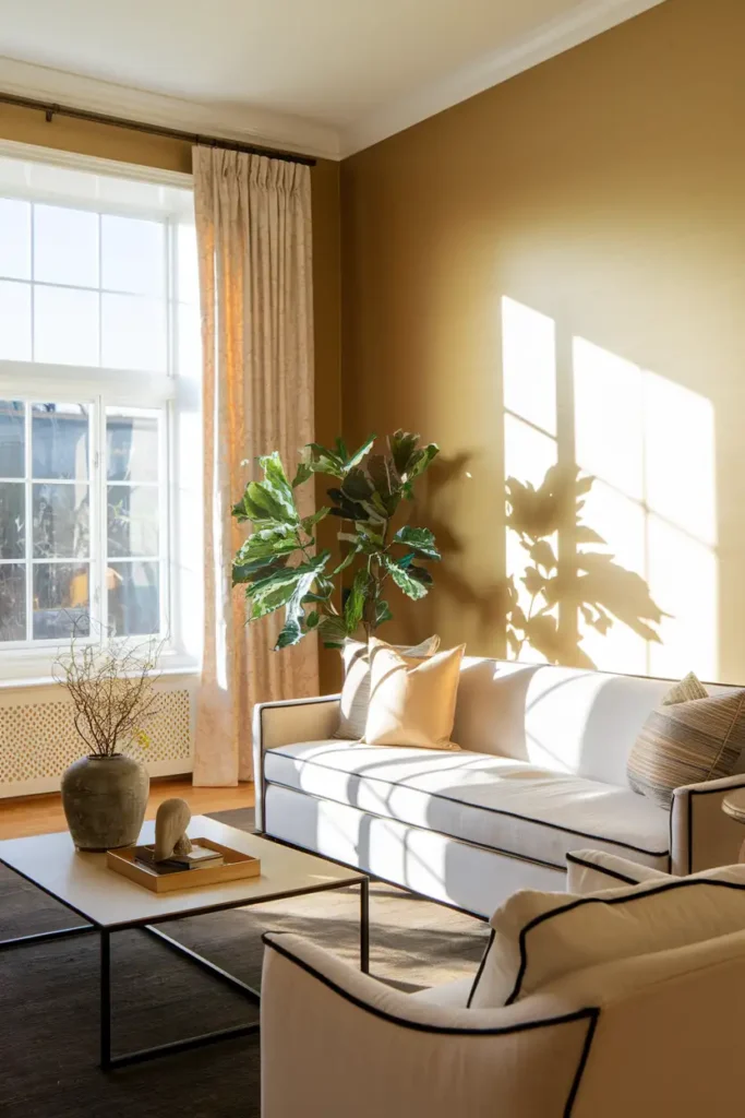 Soft Gold - warm paint colors for living room