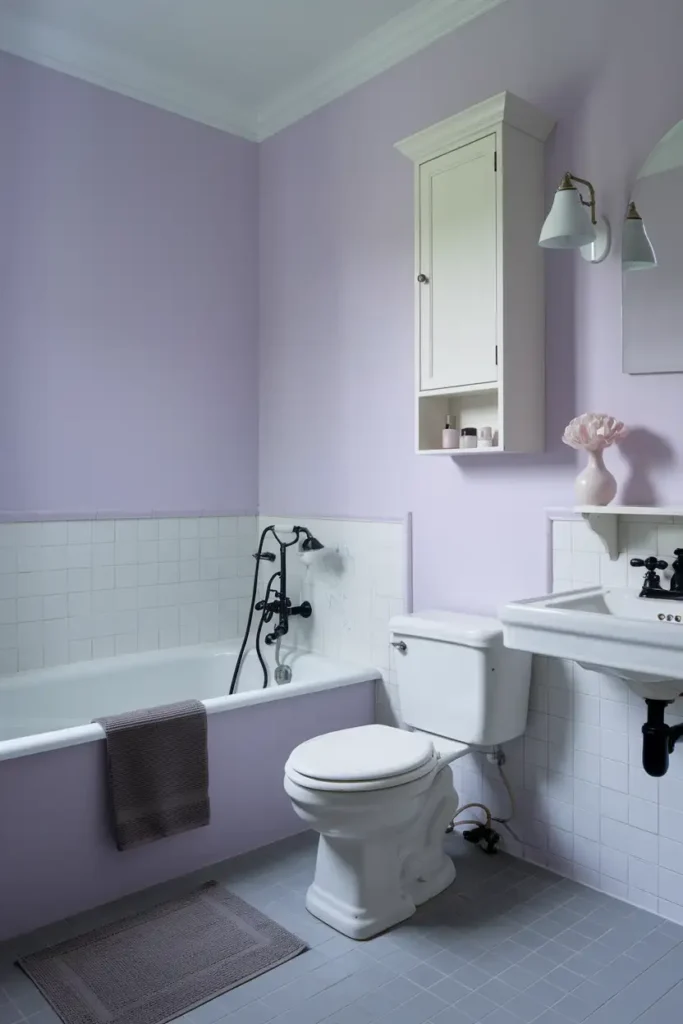 Soft Lavender-calming paint colors for a relaxing bathroom