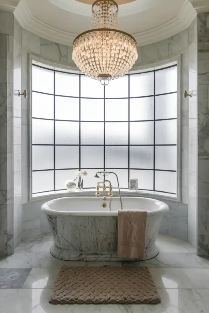 Statement Chandeliers for Maximum Impact-luxury bathroom ideas and inspirations