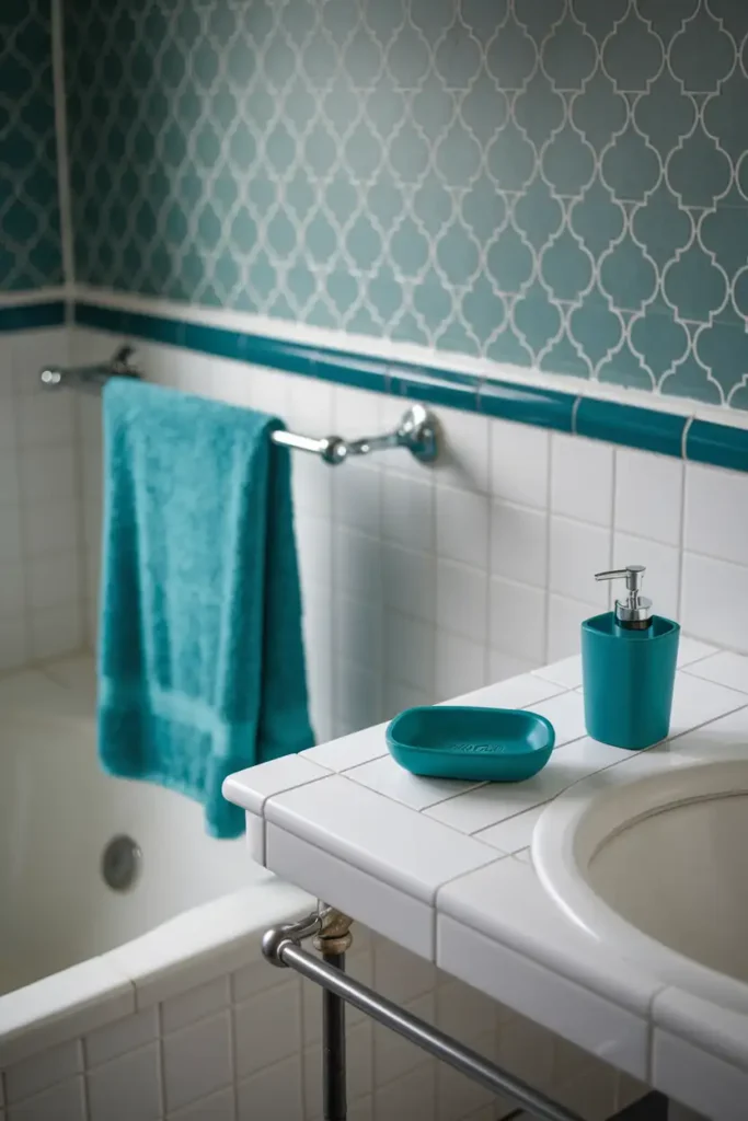 Teal Bathroom Accents-cool blues for refreshing bathroom decor