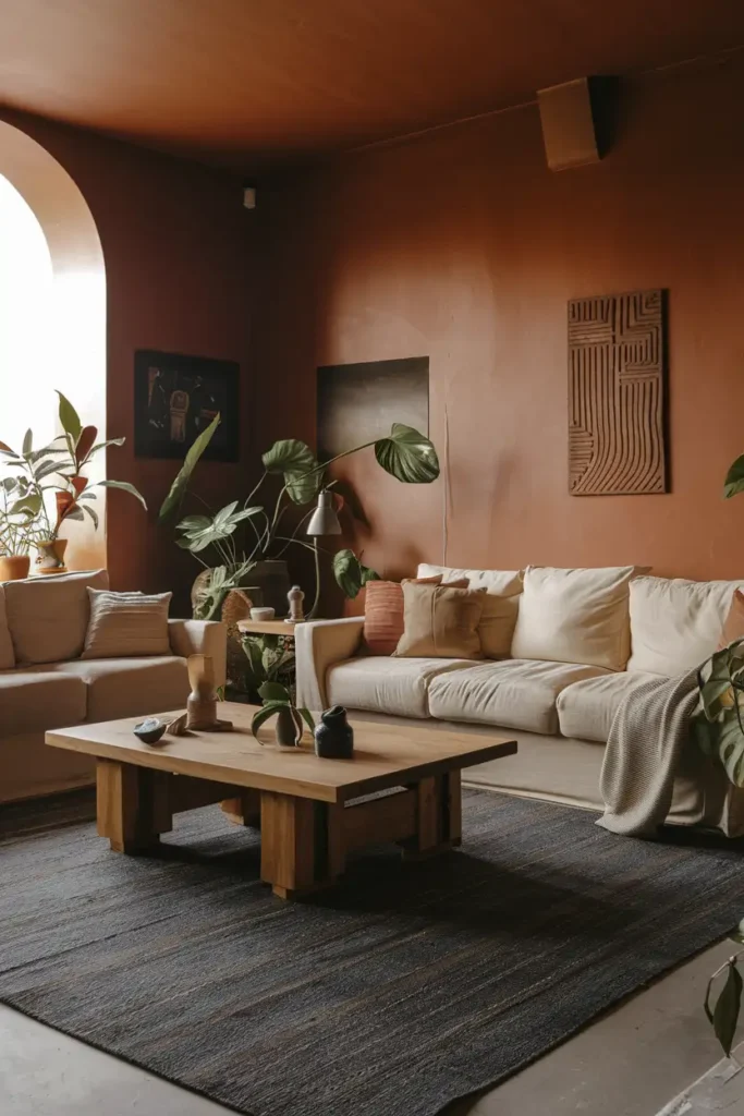 Terracotta - warm paint colors for living room