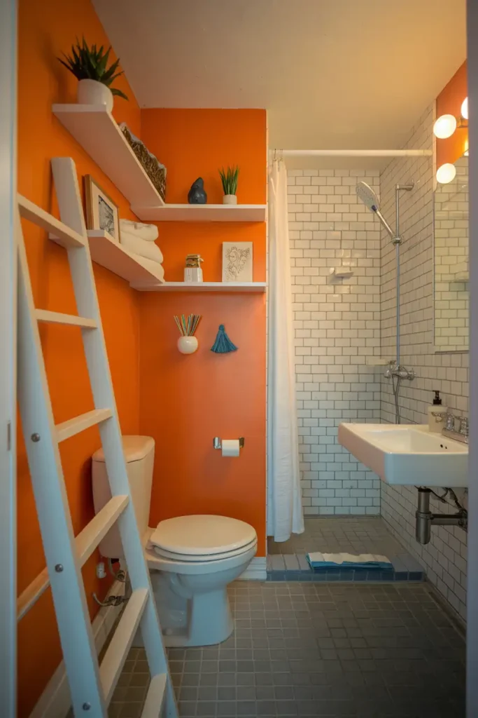 Vibrant Orange-best paint colors for a small bathroom