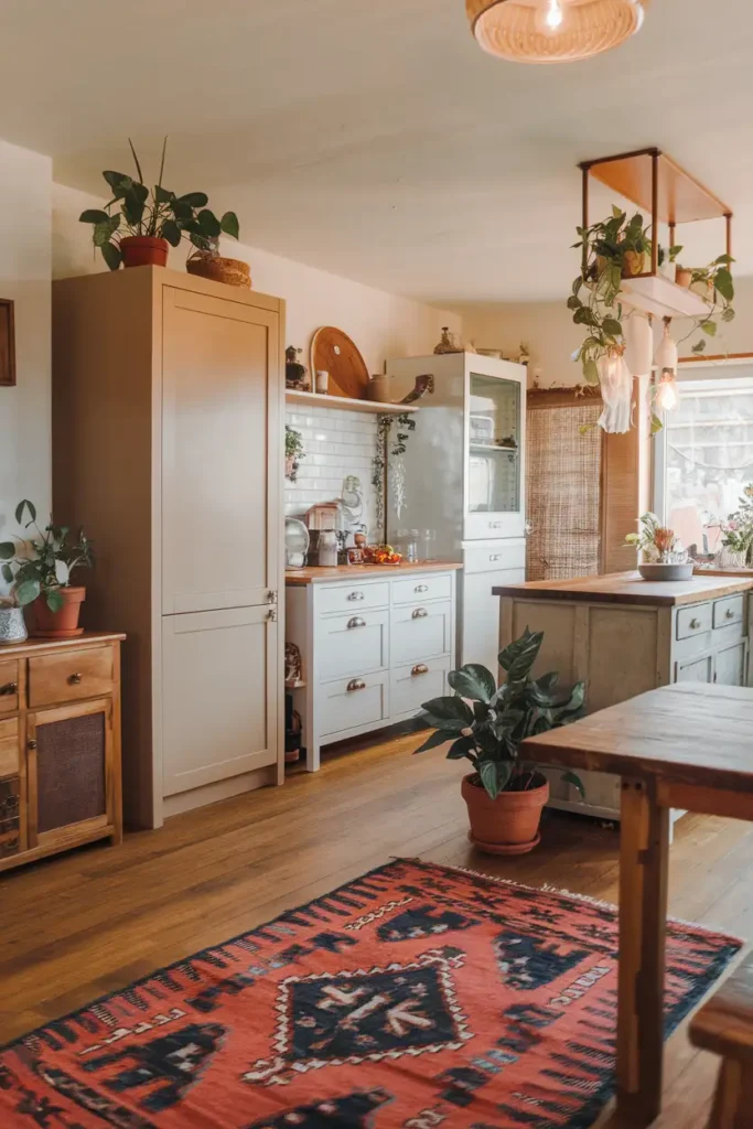 Vintage Turkish Rug-boho kitchen ideas