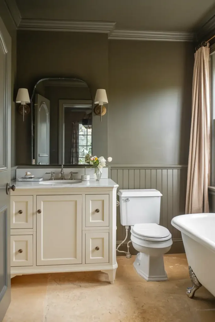 Warm Gray-calming paint colors for a relaxing bathroom