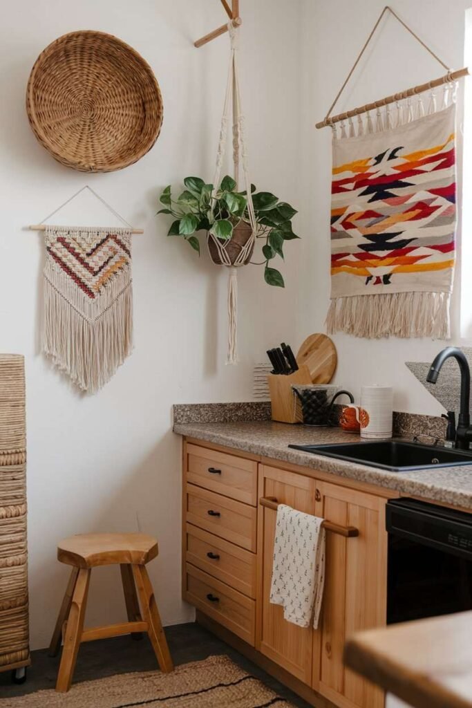 Woven Wall Art-boho kitchen ideas