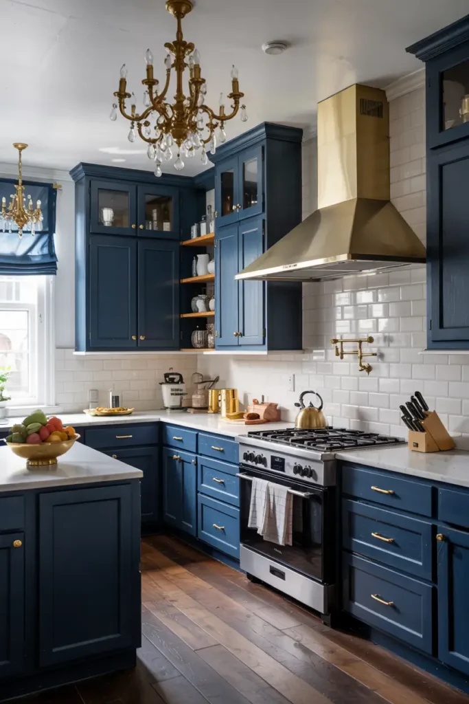 Blue + Gold-kitchen color combinations