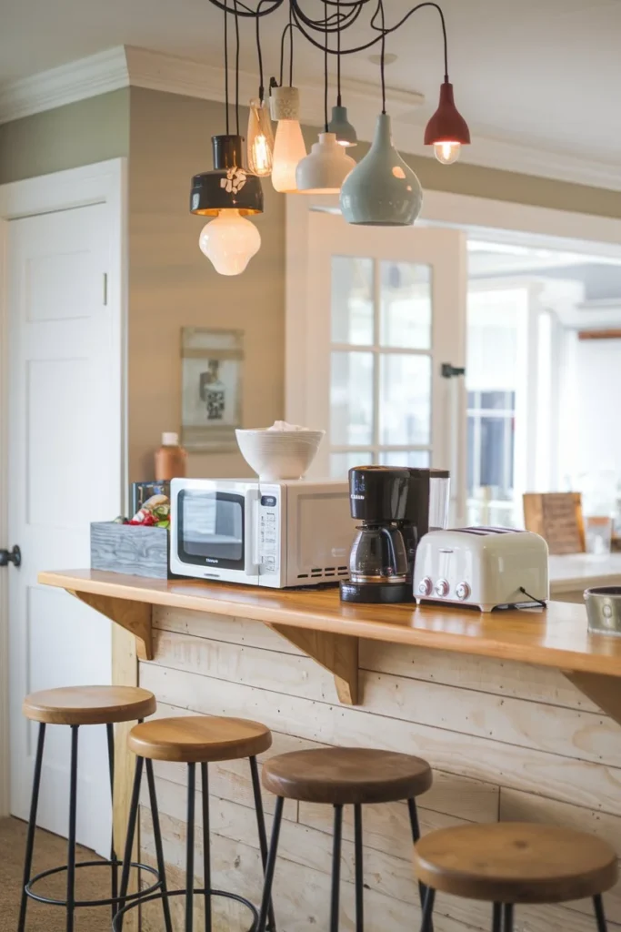 Breakfast Bar with Pendant Lighting
