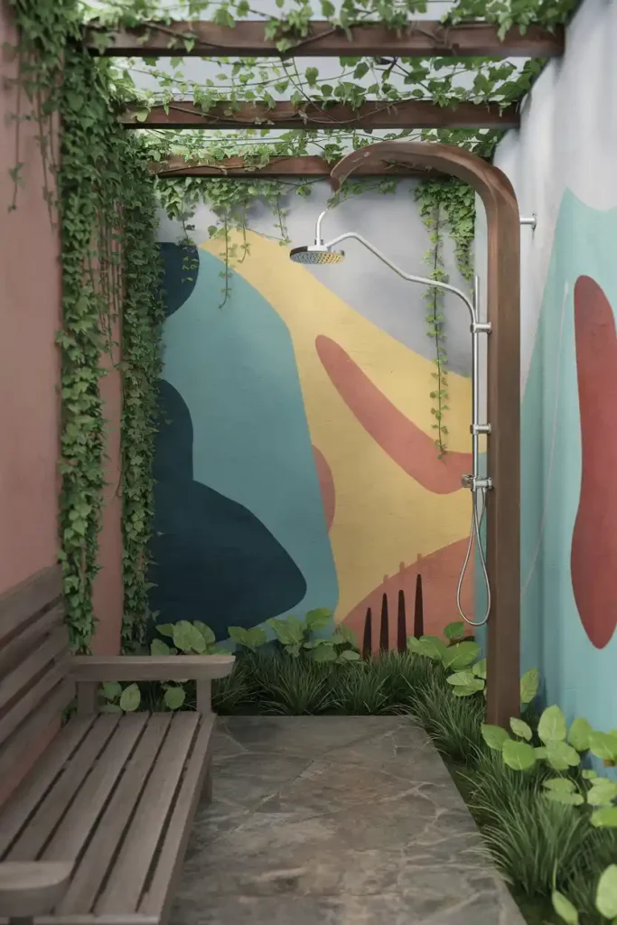 Bring in Artwork-outdoor shower ideas