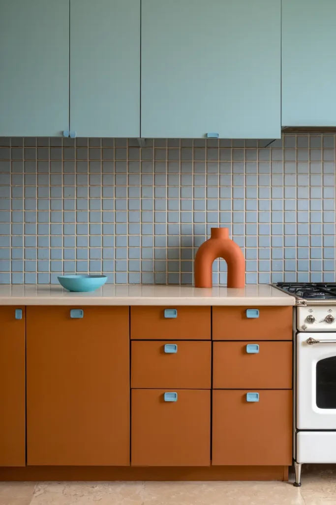 Burnt Orange + Powder Blue