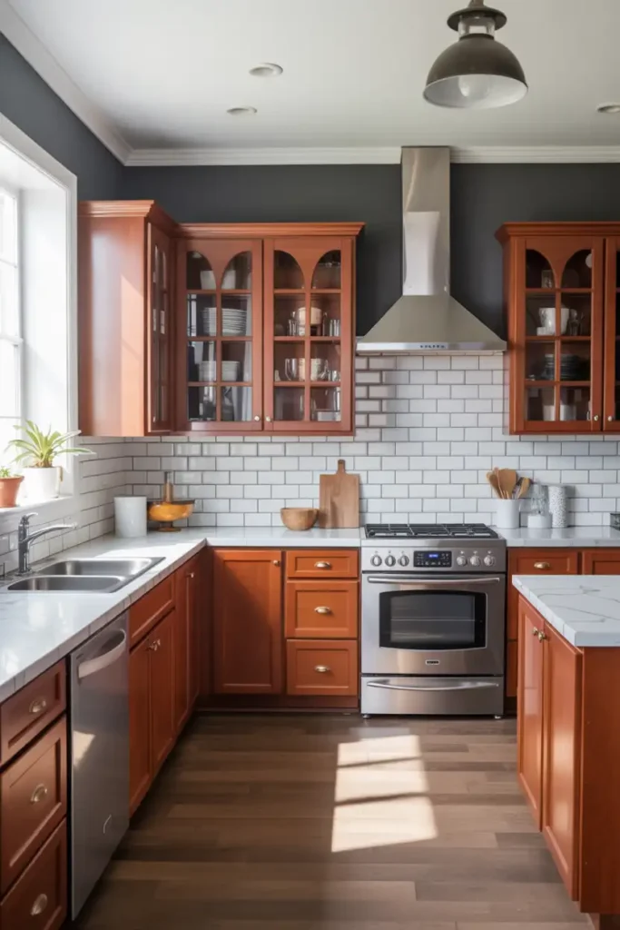 Charcoal Gray-paint color cherry cabinets