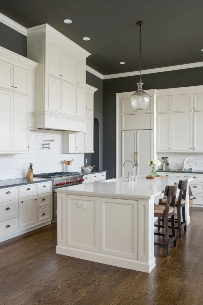 Charcoal Gray-paint colors for white cabinet kitchens