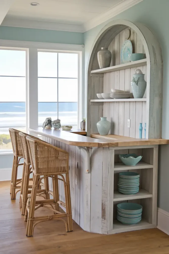 Coastal Kitchen Bar-diy breakfast bar ideas