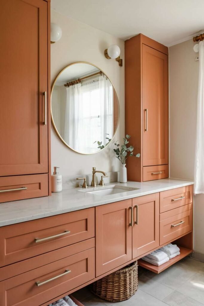 Coral-paint colors for bathroom cabinets
