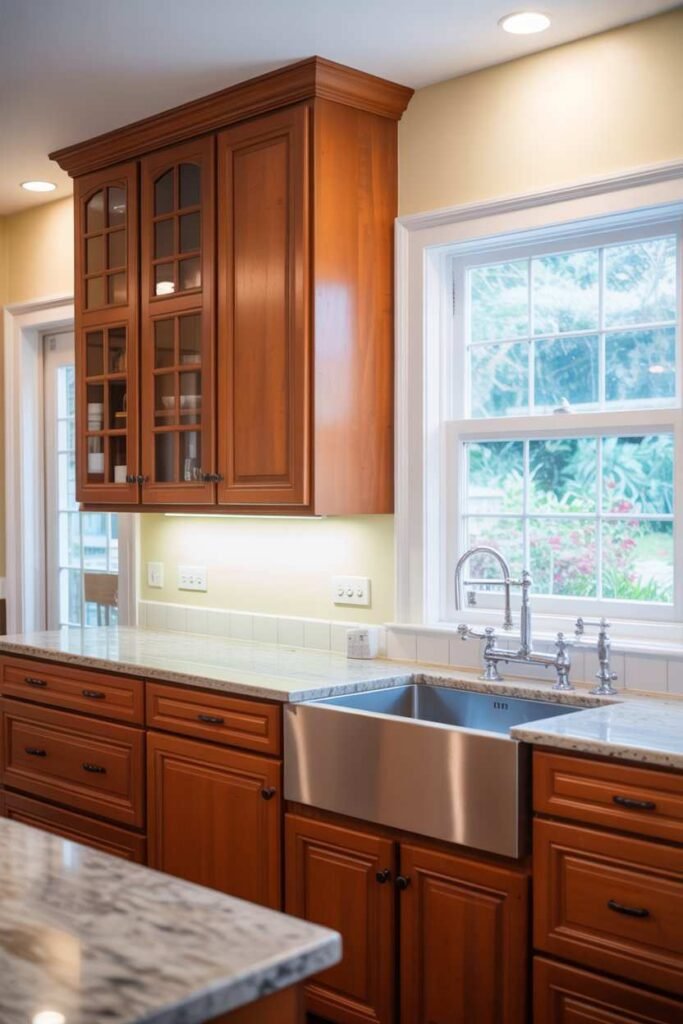 Creamy White-paint color cherry cabinets