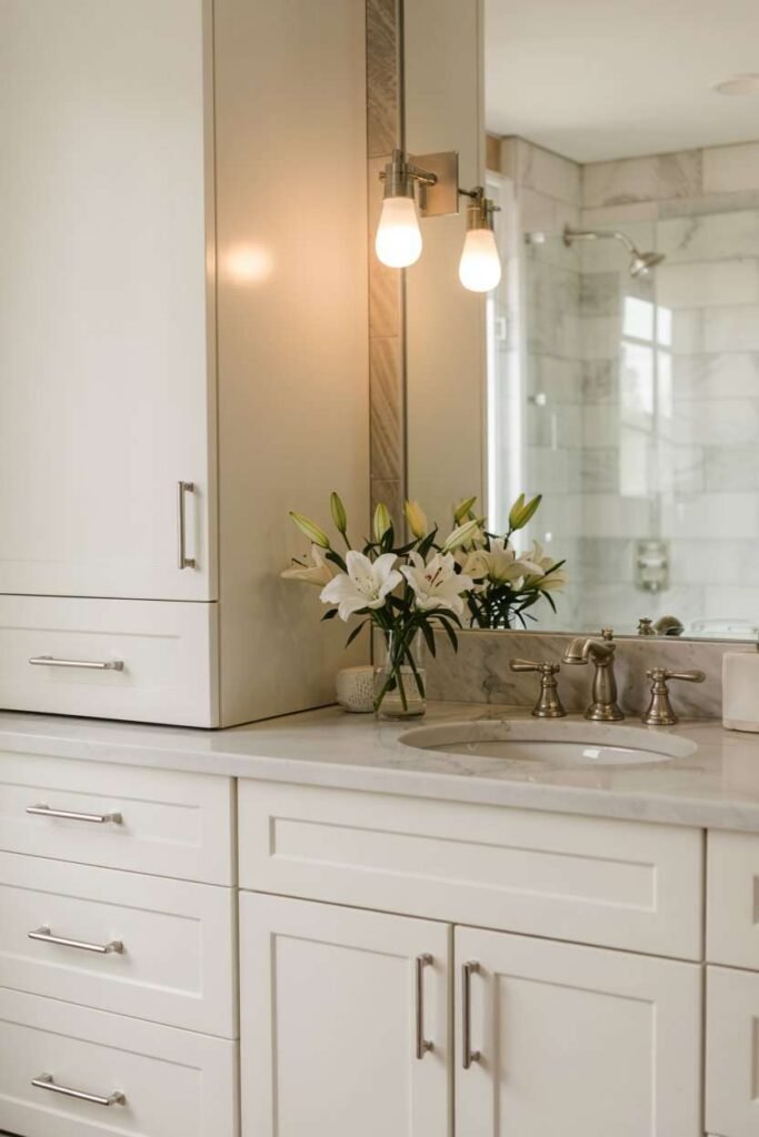 Creamy White-paint colors for bathroom cabinets