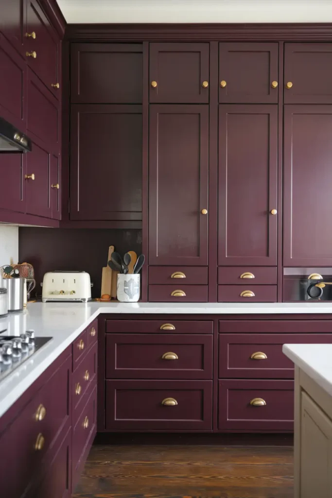 Deep Burgundy-best paint colors for kitchen cabinets