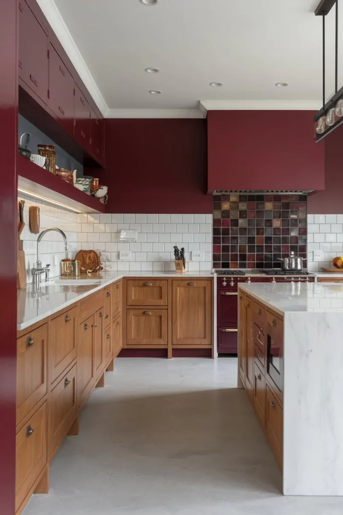 Deep Maroon by Farrow & Ball (Brinjal)-kitchen paint color ideas