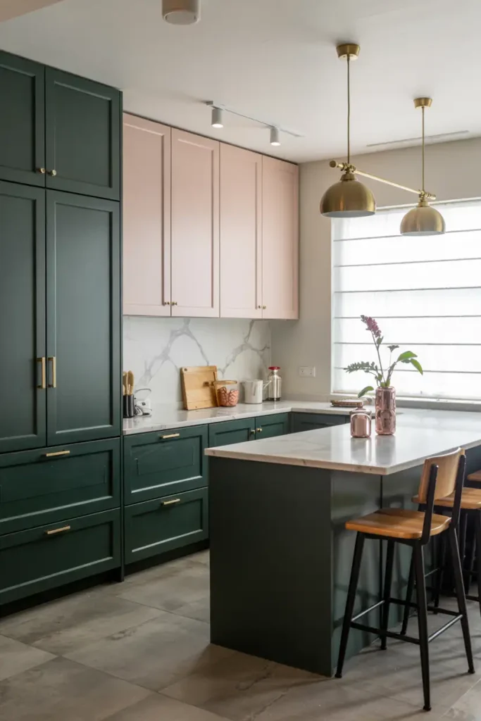 Emerald Green + Blush Pink