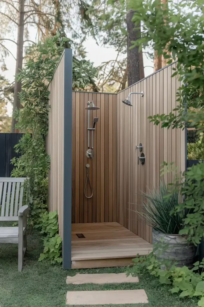 Enclosed Cedar Spas-outdoor shower ideas