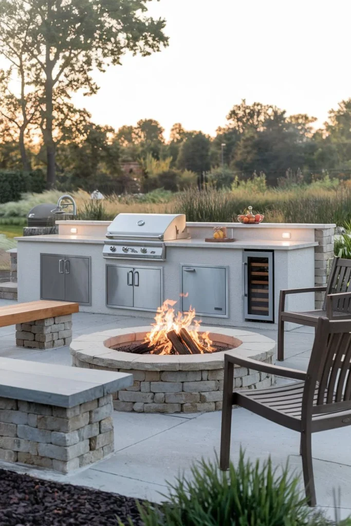 Fire Pit Integration-outdoor kitchen ideas